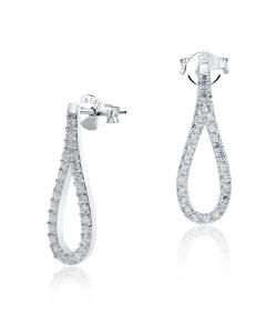 Water Drop Shaped With CZ Stud Earring STS-3379